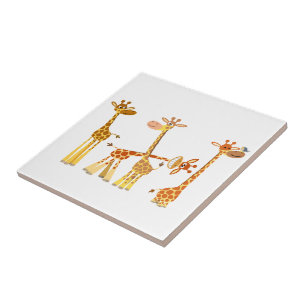 Cartoon Giraffes: The Herd Tile