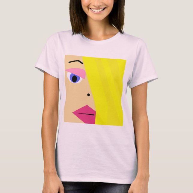 Cartoon Girl Abstract Face T-Shirt (Front)