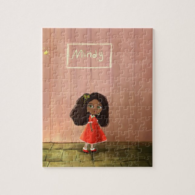 Cartoon girl Afro-textured hair Jigsaw Puzzle (Vertical)