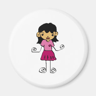 cartoon girl collection magnet