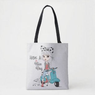 Cartoon Girl Nice Day Tote