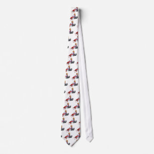 Cartoon Girl on a Snowmobile Tie