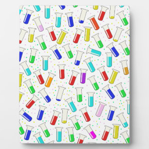 Cartoon glass test tubes plaque