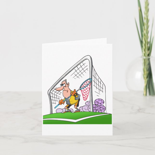 Cartoon Goalkeeper Note Cards (Front)