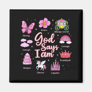 Cartoon God Say I Am Princess Girl Kids  Magnet