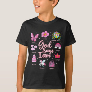 Cartoon God Say I Am Princess Girl Kids  T-Shirt