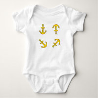 Cartoon Golden Boat Anchor Set