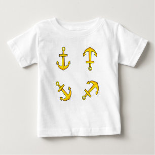 Cartoon Golden Boat Anchor Set Baby T-Shirt