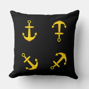 Cartoon Golden Boat Anchor Set Cushion