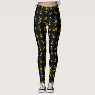 Cartoon Golden Boat Anchor Set Leggings