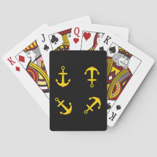 Cartoon Golden Boat Anchor Set Playing Cards