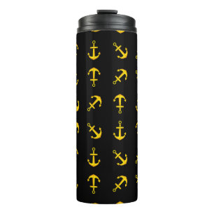Cartoon Golden Boat Anchor Set Thermal Tumbler
