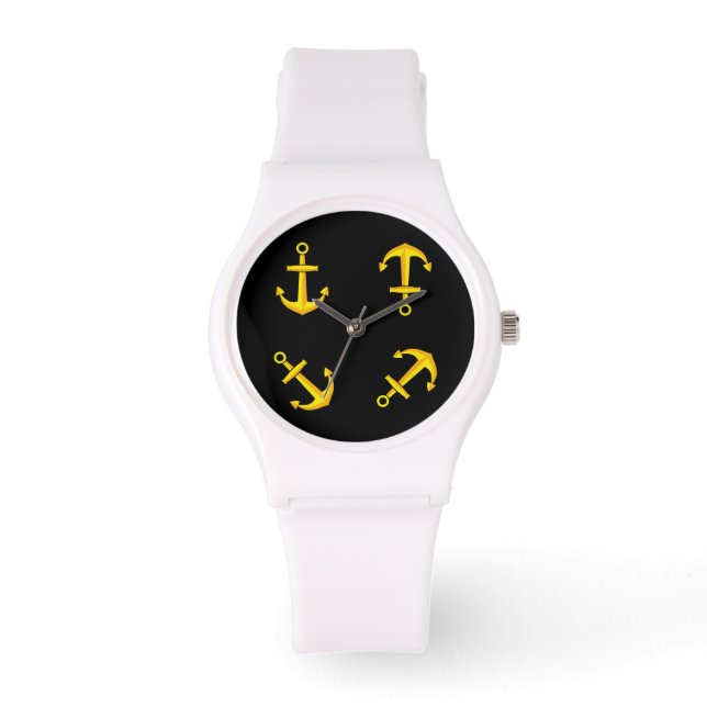 Cartoon Golden Boat Anchor Set Watch (Front)