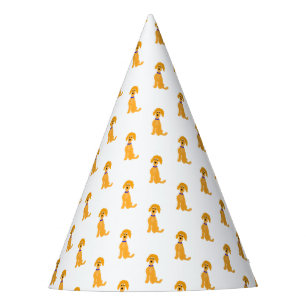 Cartoon golden Daisy Doodle Dog Party Hat