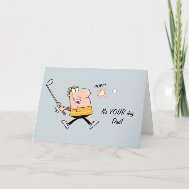 Cartoon Golf Father's Day Card (Front)
