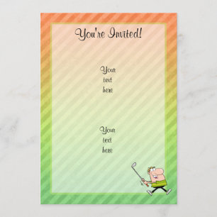 Cartoon Golfer design Invitation