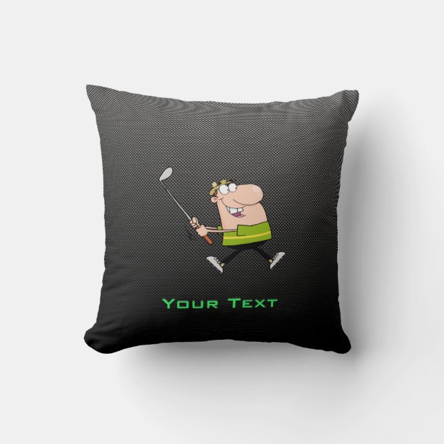 Cartoon Golfer; Sleek Cushion (Front)