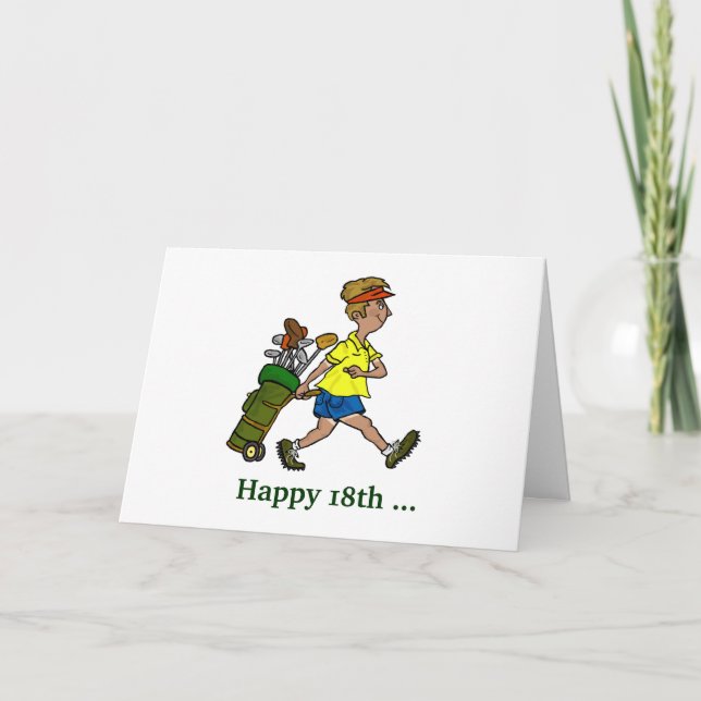 Cartoon Golfer with Tan Lines Funny Birthday Card (Front)