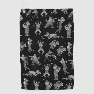 Cartoon Golfers Golf Towel