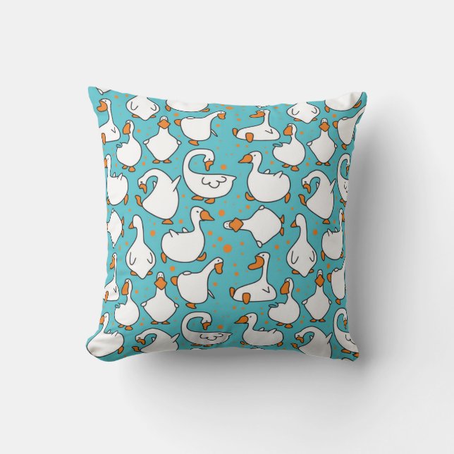 Cartoon Goose Funny Vintage Illustration Cushion (Front)