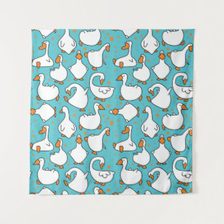 Cartoon Goose Funny Vintage Illustration Tapestry