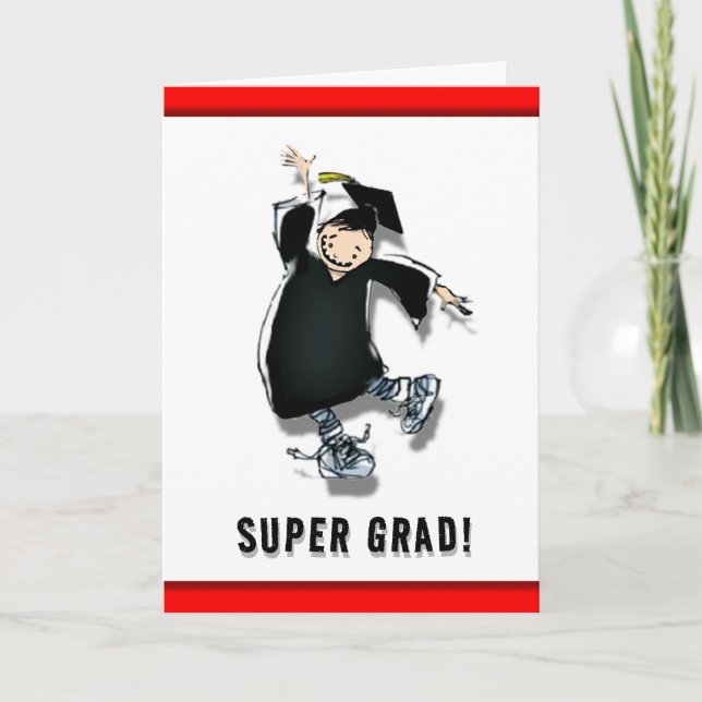 Cartoon Graduation Congrats Card (Front)