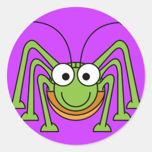 Cartoon Grasshopper Classic Round Sticker