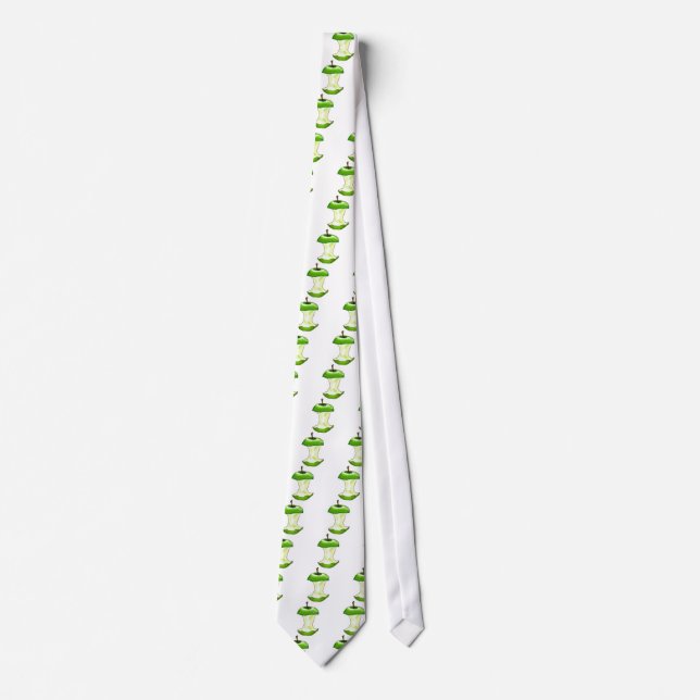 Cartoon Green Apple (Granny Smith) Apple Core Tie (Front)