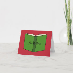 Cartoon Green Book   Add Text Thank You Card