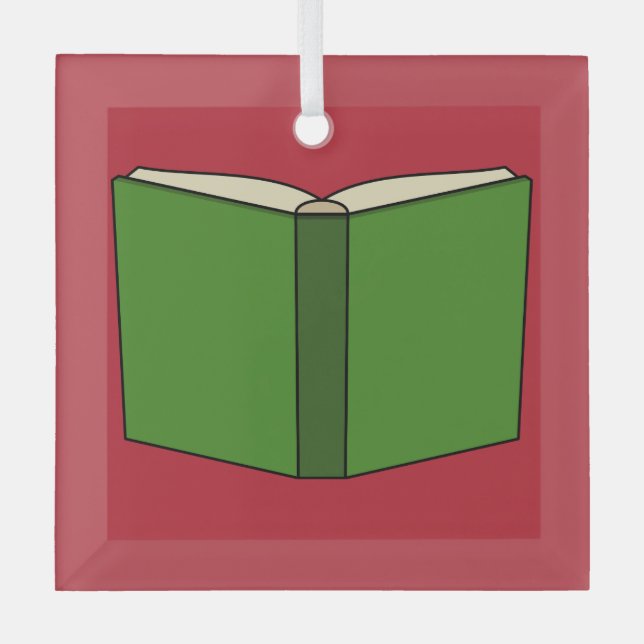 Cartoon Green Book Glass Tree Decoration (Front)