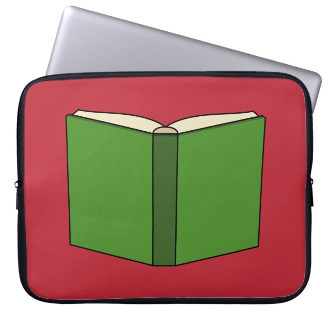 Cartoon Green Book Laptop Sleeve (Front)
