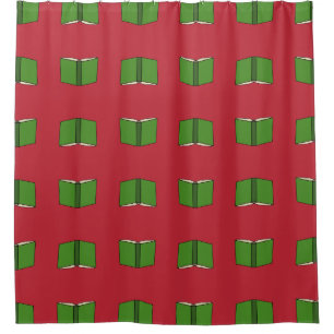 Cartoon Green Book Shower Curtain