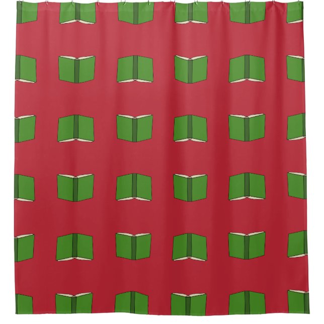 Cartoon Green Book Shower Curtain (Front)