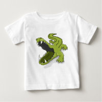 Cartoon green crocodile alligator mouth open
