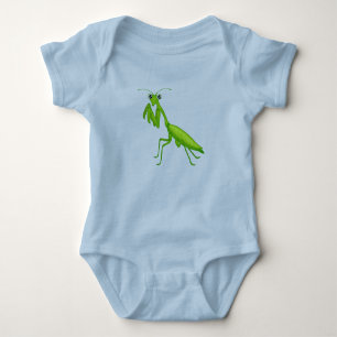 Cartoon Green Praying Mantis Unisex Infant Apparel Baby Bodysuit