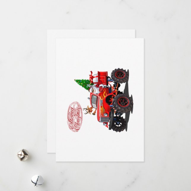 Cartoon greeting Christmas card (Front/Back In Situ)