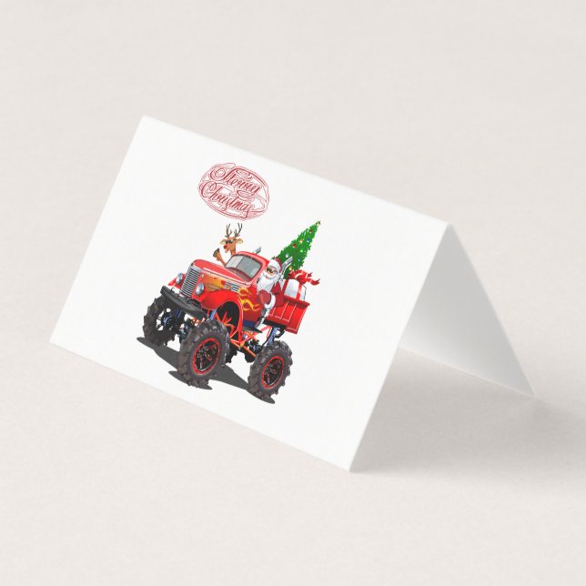 Cartoon greeting Christmas card (Front)