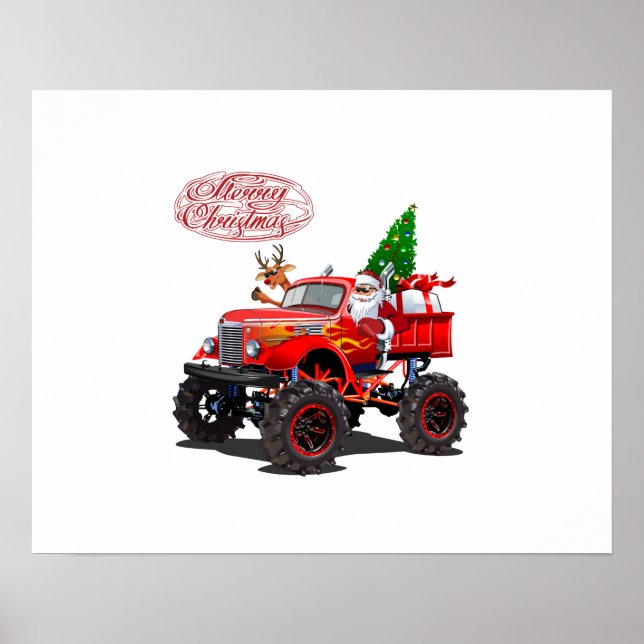 Cartoon greeting Christmas card Poster (Front)