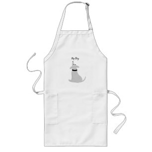 Cartoon grey dog Pig Dog Long Apron
