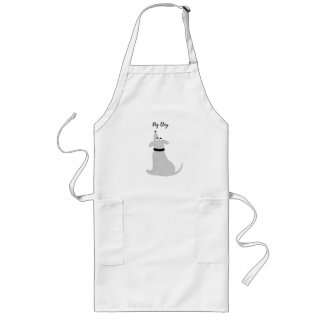 Cartoon grey dog Pig Dog Long Apron