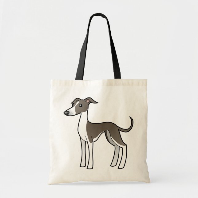 Cartoon Greyhound / Whippet / Italian Greyhound Tote Bag (Front)
