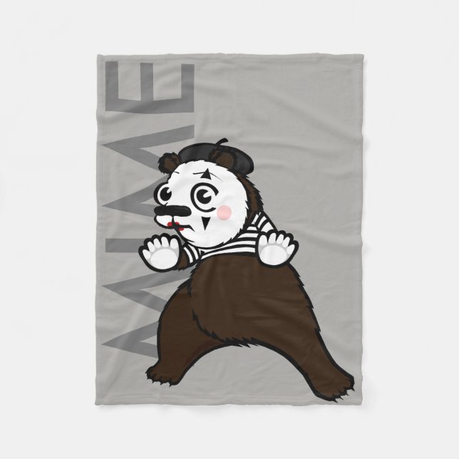 CARTOON GRIZZLY BEAR MIME FLEECE BLANKET (Front)