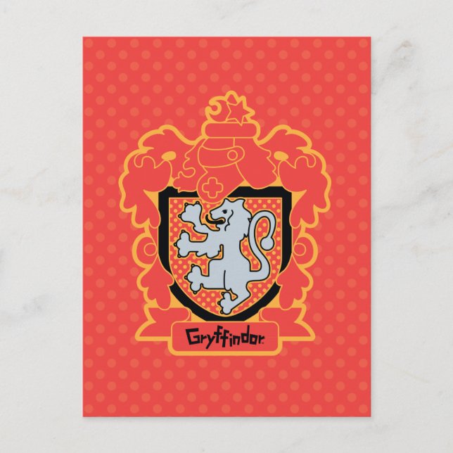 Cartoon Gryffindor Crest Postcard (Front)