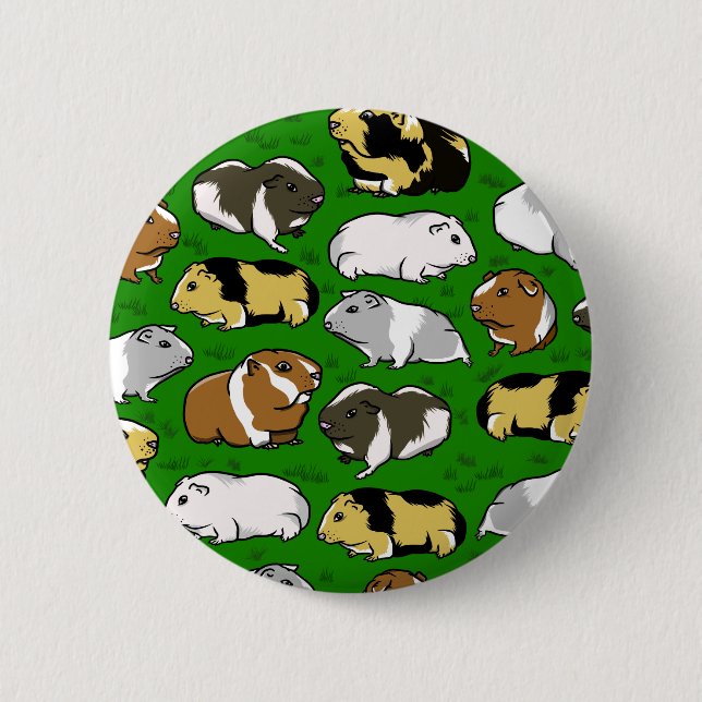 Cartoon guinea pig pattern 6 cm round badge (Front)