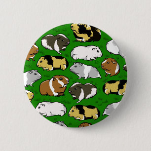 Cartoon guinea pig pattern 6 cm round badge