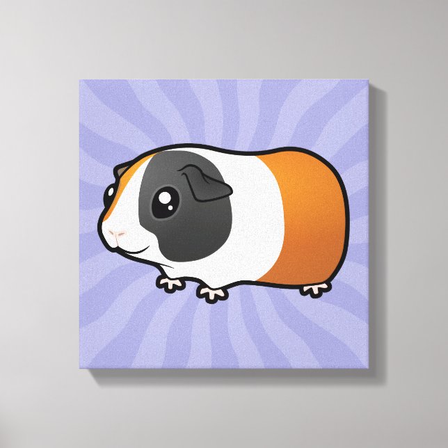 Cartoon Guinea Pig (smooth hair) Canvas Print (Front)