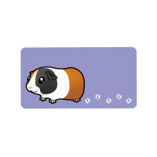 Cartoon Guinea Pig (smooth hair) Label