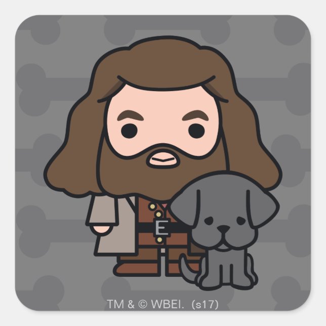 Cartoon Hagrid and Fang Character Art Square Sticker (Front)