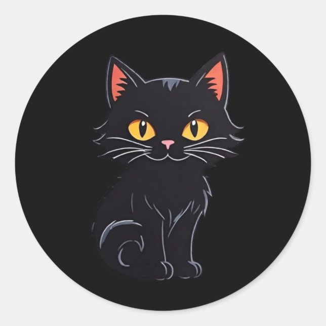 Cartoon Halloween Black Cat Stickers (Front)
