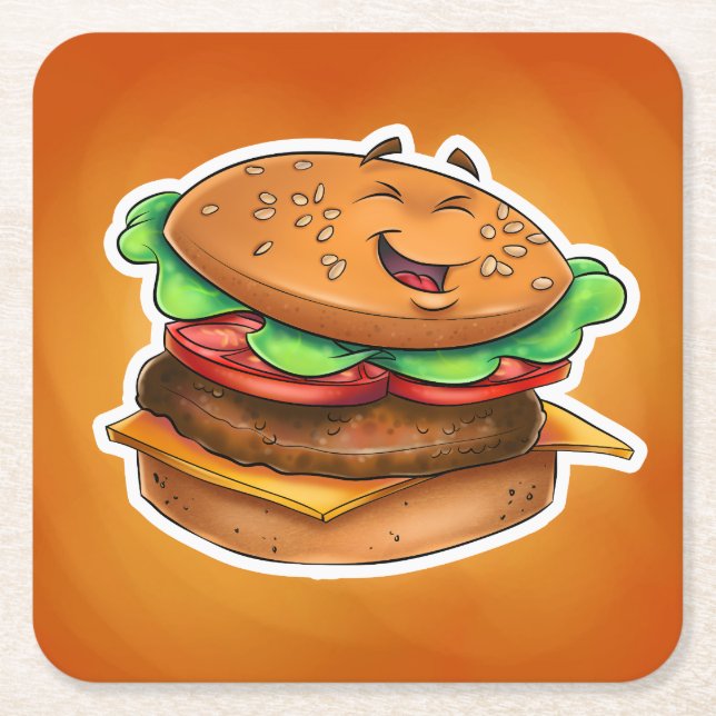 cartoon hamburger coaster (Front)
